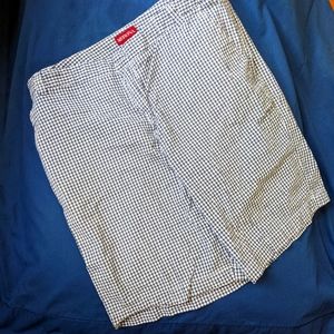 Merona navy & white seersucker plaid shorts  16 fit 1